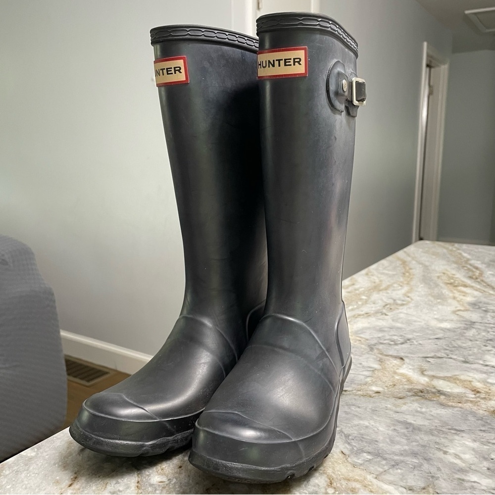 Hunter Rain Boots Kids Classic Original Tall Big Kid Size 3G/2B Navy